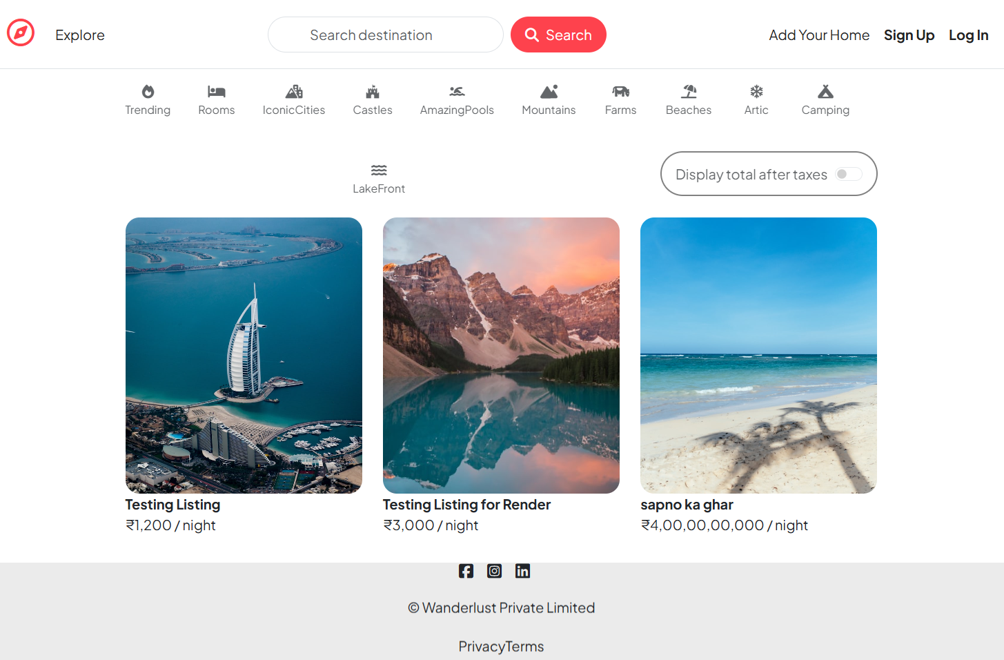 WonderLust – Hotel listing & reviewing